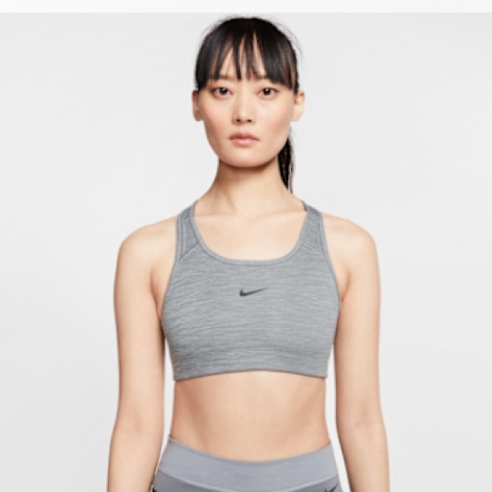 Nike Smoke Gray Sports Bra with Black Logo